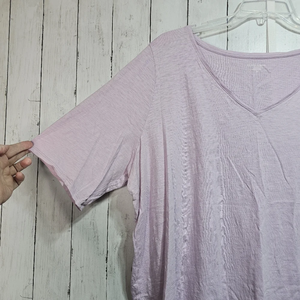 EILEEN FISHER Women's Lavender T-shirt Organic Cotton Relaxed Fit S/S Size 3X. - Picture 3 of 7